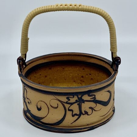 Slip Decorated Stoneware Basket - Reduction Fired